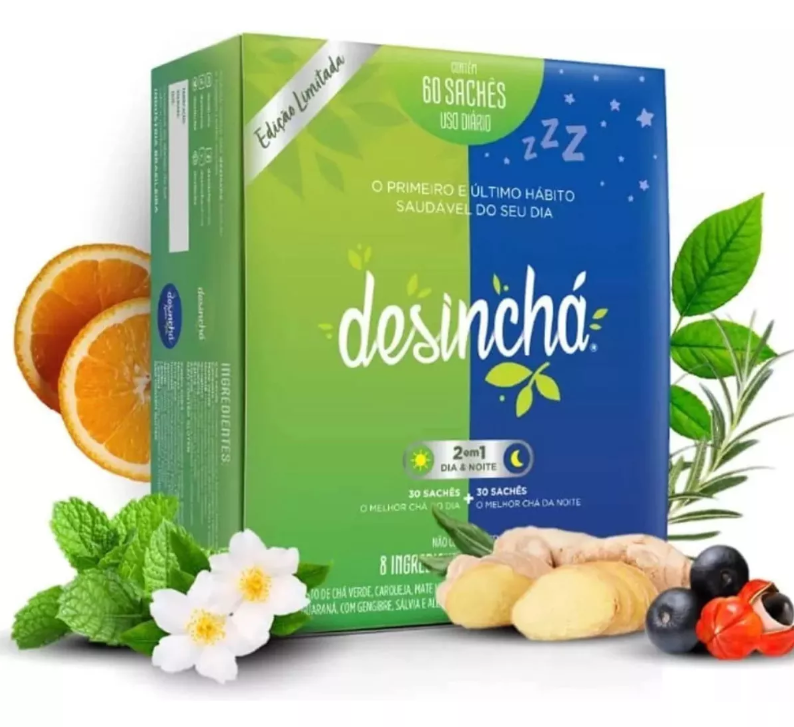 Chá Funcional Desinchá Misto Dia E Noturno 60 Sachês - PRÉ-VENDA📍