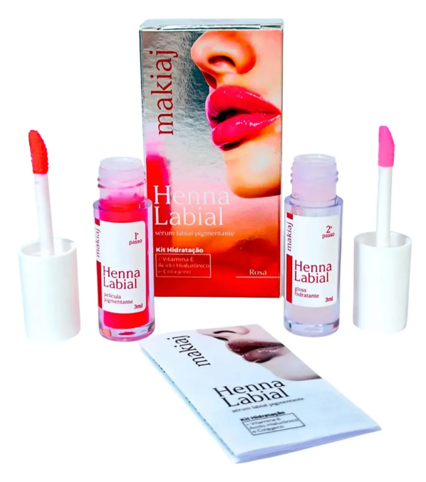 Henna Labial Rosa Makiaj Sérum Hidratante