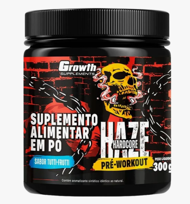 Growth Haze Hard Core Pré-treino 300g Sabor Tutti Frutti