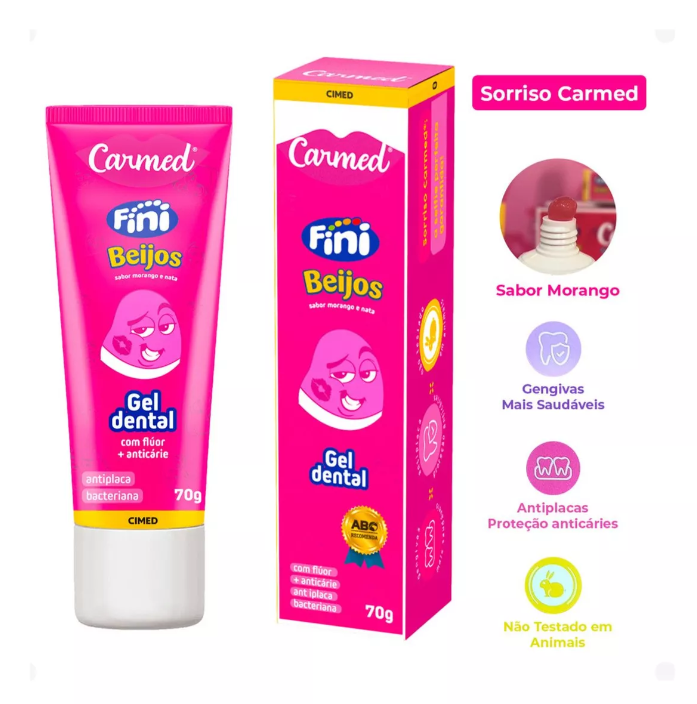 Carmed Gel Dental Fini Beijos 70g ✅PRONTA ENTREGA