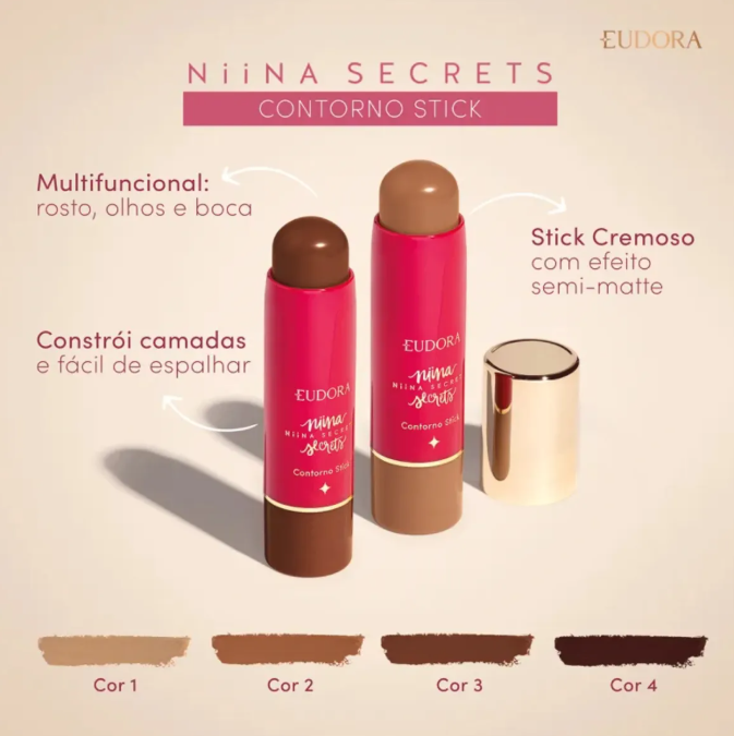 Contorno Facial Niina Secrets Stick Multifuncional Eudora