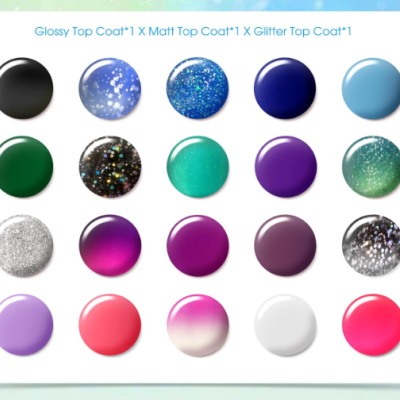 Kit&#x20;24&#x20;Vernizes&#x20;em&#x20;Gel&#x20;Azul&#x20;Verde&#x20;Violeta&#x20;Rosa&#x20;T&#x00E9;rmico&#x20;Base&#x20;Top&#x20;Coat,&#x20;Matte&#x20;e&#x20;Glitter&#x20;&#x2705;PRONTA&#x20;ENTREGA