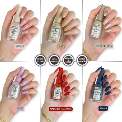 Kit Esmalte Colorama Retrô 6 Cores Clássico Cremoso Cintila Kit Esmalte Colorama Retrô 6 Cores Clássico Cremoso Cintila
