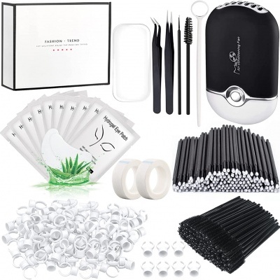 Kit de Extensão de Pestanas Pink ou Preto com Vários Acessórios Kit de Extensão de Pestanas Pink ou Preto com Vários Acessórios
