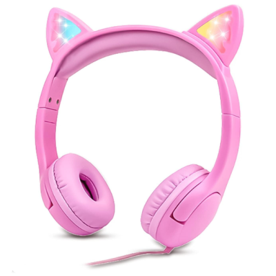 Auriculares&#x20;com&#x20;Orelhas&#x20;de&#x20;Gato&#x20;com&#x20;LED