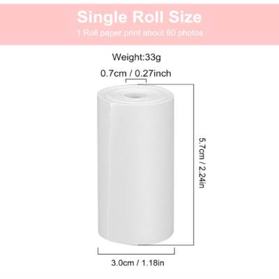 Papel de Impressão Térmica para Câmaras Instantâneas Infantis – 5 Rolos
