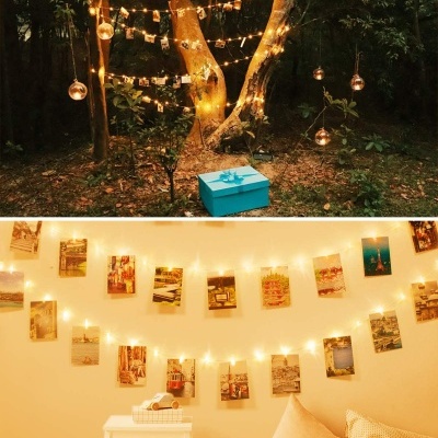 Corrente de Luzes LED com Molas