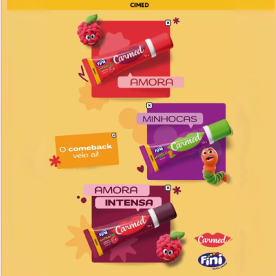 Kit 3 Carmed Fini Minhocas, Amoras E Amora Intensa