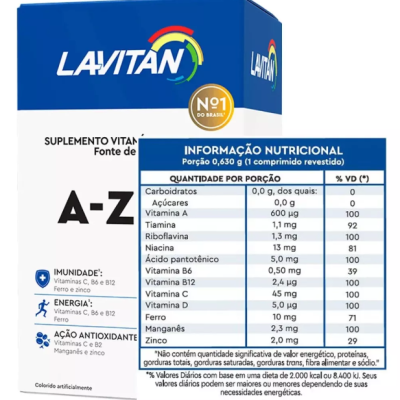 Multivitamínico A-Z Com 90 Comprimidos Lavitan Multivitamínico A-Z Com 90 Comprimidos Lavitan