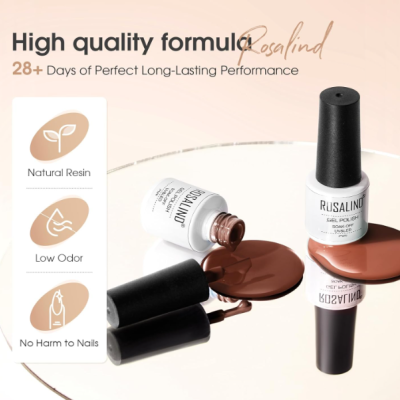 Kit Gel UV LED, 6 Cores Outono Castanho Vermelho Castanho Cor Café Damasco Kit Gel UV LED, 6 Cores Outono Castanho Vermelho Castanho Cor Café Damasco