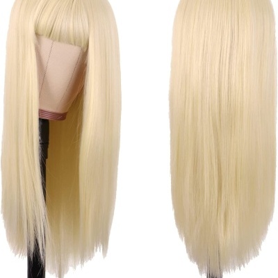 Peruca com Franja Aparência Natural Feita Kanekalon 56 cm