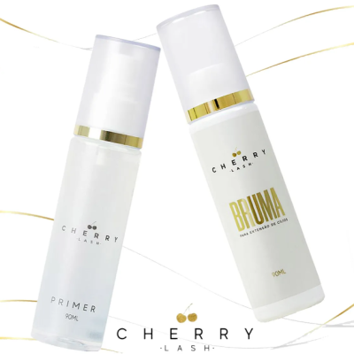 Kit Retenção Primer + Bruma Extensão Cilios Cherry Lash