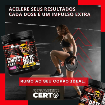 Growth&#x20;Haze&#x20;Hard&#x20;Core&#x20;Pr&#x00E9;-treino&#x20;300g&#x20;Sabor&#x20;Melancia