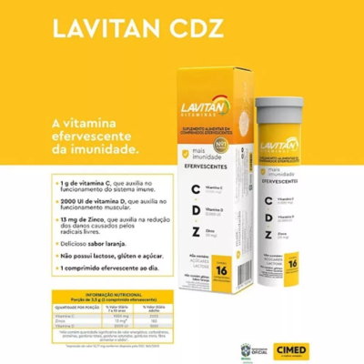 Suplemento Alimentar Lavitan CDZ Comp. Efervecentes Laranja Suplemento Alimentar Lavitan CDZ Comp. Efervecentes Laranja
