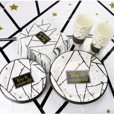 Kit de Festa Preto e Dourado - 102 peças