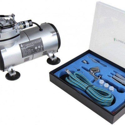 Kit de Aerógrafo Ação Dupla com Compressor de Ar