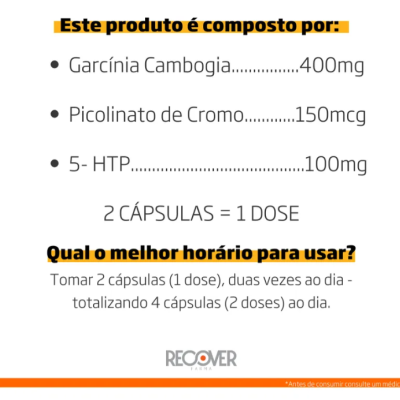Garcinia Cambogia + Picolinato De Cromo + 5-htp - 120 Caps Sabor Natural