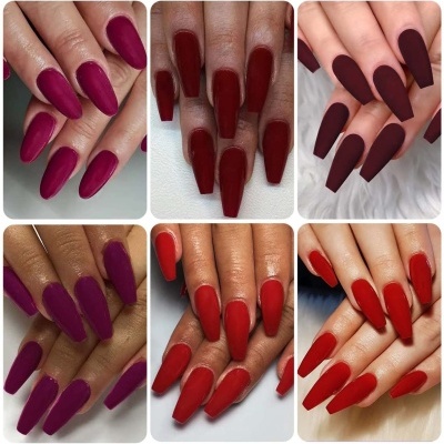 6 Vernizes em Gel Série Vermelho e Roxo Cores Quente