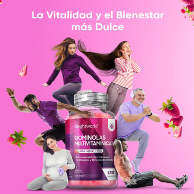 Gomas Multivitamínicas e Minerais 120 Gomas Sabor Morango