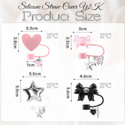 GlamRays 4 Peças Capa de Canudo de Silicone para Stanley Cup ✅PRONTA ENTREGA