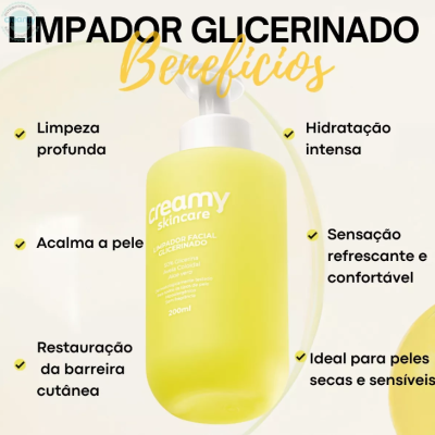 Creamy Limpador Glicerinado Antioleosidade  Skincare 200ml ✅PRONTA ENTREGA