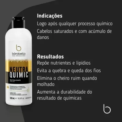 Borabella NeutraQuimic Equilibra pH evita quebra cheiro 500ml
