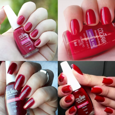 Kit 8 Esmaltes Colorama Tons Vermelho Hipoalergênico