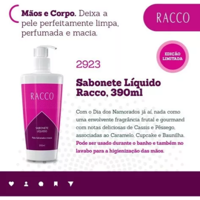 Sabonete Líquido 390ml Mãos E Corpo Racco Sabonete Líquido 390ml Mãos E Corpo Racco