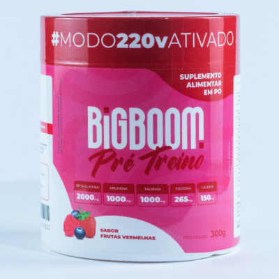 Pré-Treino Big Boom 300g Sabor Frutas Vermelhas Pré-Treino Big Boom 300g Sabor Frutas Vermelhas
