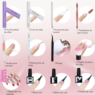 Kit 1 - Unhas em Gel Catalisador UV/LED + 12 Cores + Base & Top Coat ✅PRONTA ENTREGA