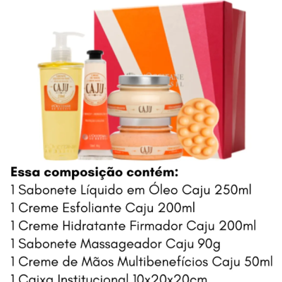 Kit&#x20;Presente&#x20;Caju&#x20;Hidrata&#x00E7;&#x00E3;o&#x20;Esfolia&#x00E7;&#x00E3;o&#x20;-&#x20;L&#x27;Occitane&#x20;au&#x20;Br&#x00E9;sil