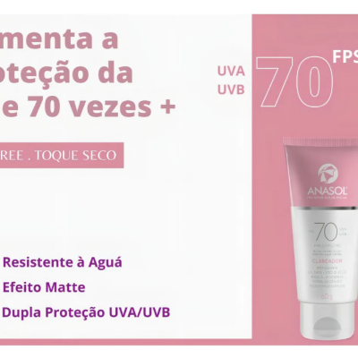 Protetor Solar Facial Fps 70 Clareador Anasol - 60g Protetor Solar Facial Fps 70 Clareador Anasol - 60g