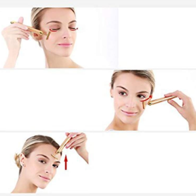 Massajador Facial Banhado a Ouro 24k