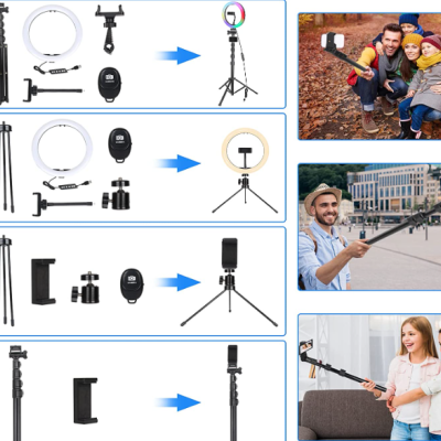Ring&#x20;Light&#x20;Anel&#x20;de&#x20;Luz&#x20;LED&#x20;de&#x20;10&#x20;Polegadas&#x20;com&#x20;21&#x20;Cores