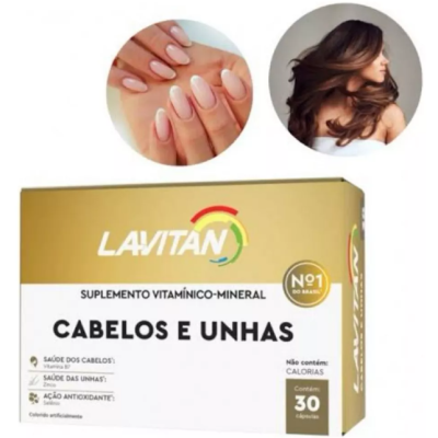 Lavitan&#x20;Cabelos&#x20;e&#x20;Unhas&#x20;30&#x20;C&#x00E1;psulas&#x20;-&#x20;&#x2705;PRONTA&#x20;ENTREGA