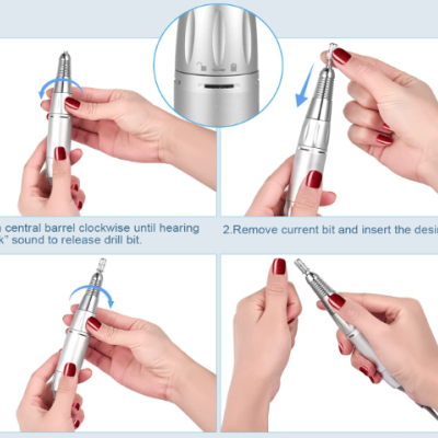 Kit Profissional para Unhas Broca com 8 cabeças + Limas