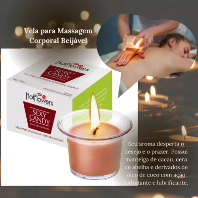 Hot Flowers Vela Beijável Aromática Massagem Relaxante Não Queima A Pele Hot Flowers Vela Beijável Aromática Massagem Relaxante Não Queima A Pele