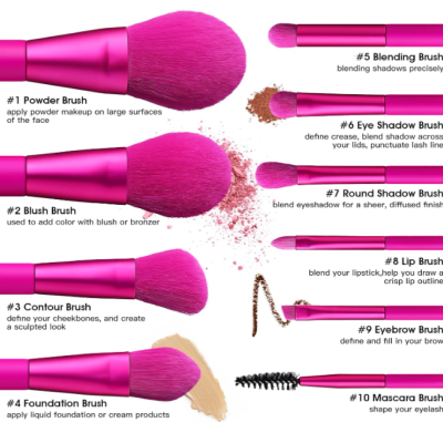 Kit Pincéis para Maquilhagem 10 peças ✅PRONTA ENTREGA