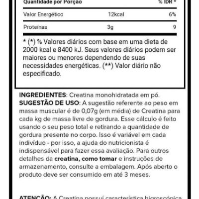 Creatina Monohidratada Growth Supplements 250g Sem sabor