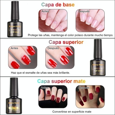 Kit Vernizes Gel com 30 Cores BaseTop Coat Brilhante Mate