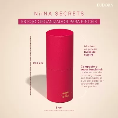 Estojo Organizador para Pincéis Pink Case Niina Secrets Estojo Organizador para Pincéis Pink Case Niina Secrets