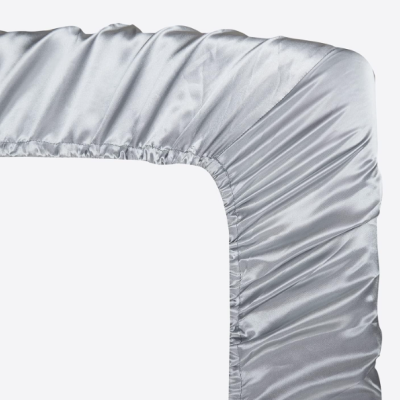 Conjunto de Cama - Lençóis de Cetim de 4 Peças Cinza Claro - Tamanhos Variados ✅PRONTA ENTREGA