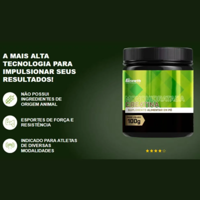 Creatina Monohidratada Growth Supplements 250g Sem sabor