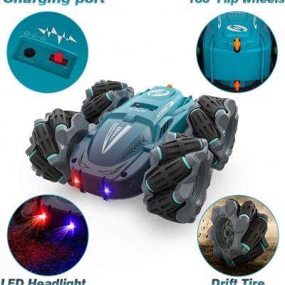 Carro Azul Controlo Remoto Rotação de 360º