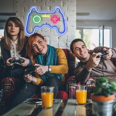 Placa de Néon - Consola de Jogos