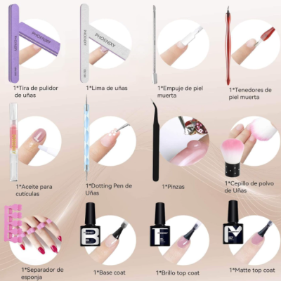Kit 2 - Unhas em Gel Catalisador UV/LED + 12 Cores + Base & Top Coat  ✅PRONTA ENTREGA