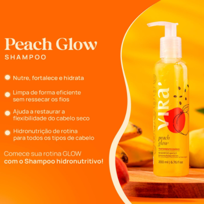 VIRÁ - Kit Shampoo e Máscara Condicionante Peach Glow Day by Day