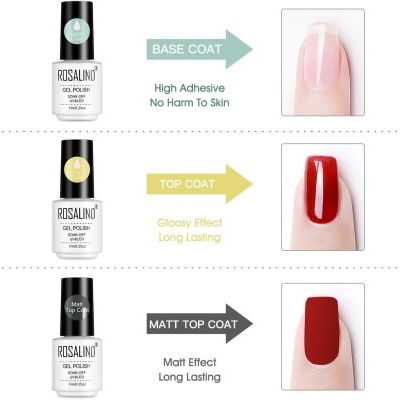 Kit com Base + Top Coat + Matte Top Coat Kit com Base + Top Coat + Matte Top Coat