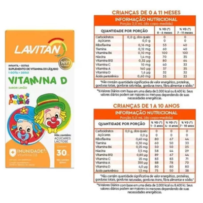 Lavitan Vitamina D Infantil 30ml Sabor Limão Lavitan Vitamina D Infantil 30ml Sabor Limão