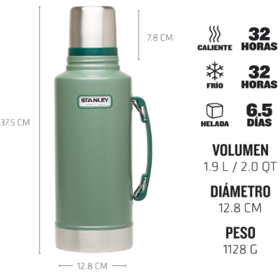 Stanley Classic Legendary Bottle Thermos 1,9L - Quente ou frio por 32 horas ✅PRONTA ENTREGA